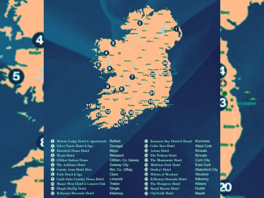 Map Of Hotels In Ireland