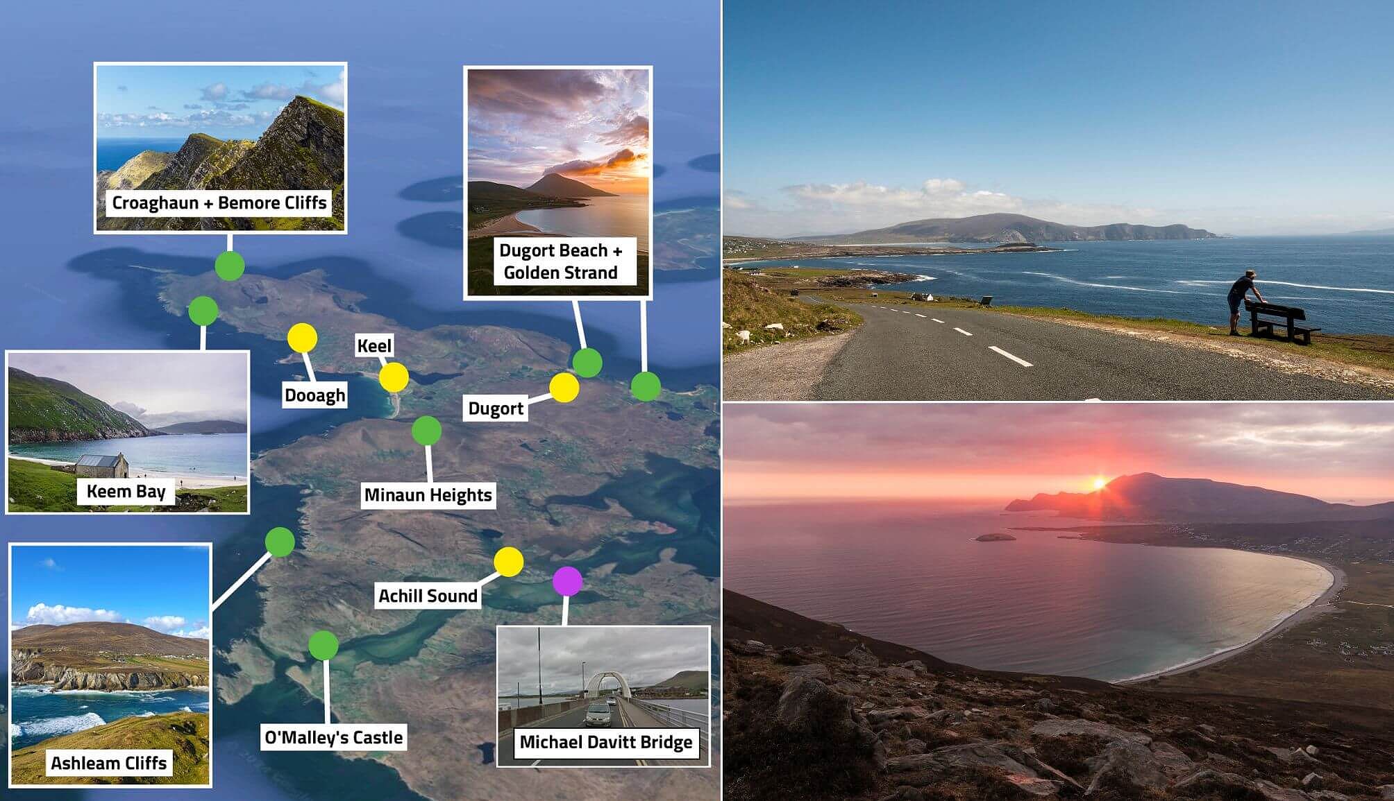 Achill Island, known for its dramatic cliffs and scenic beauty