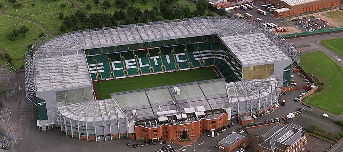 Aerial view of Celtic Park Stadium