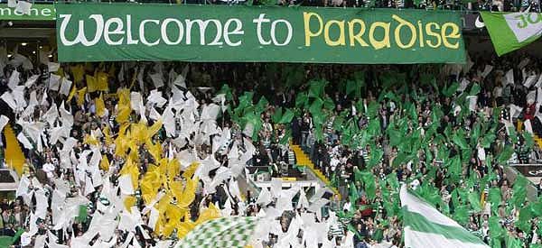 Celtic supporters inside the stadium