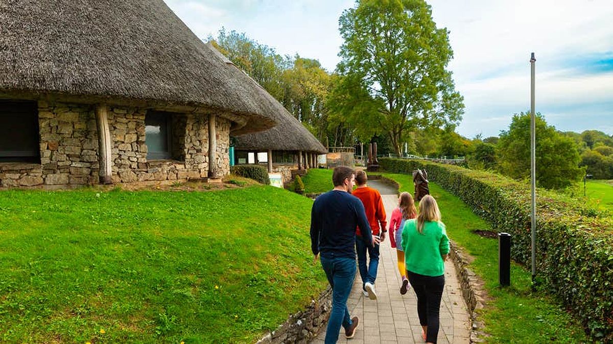 Family at Lough Gur Visitor Centre