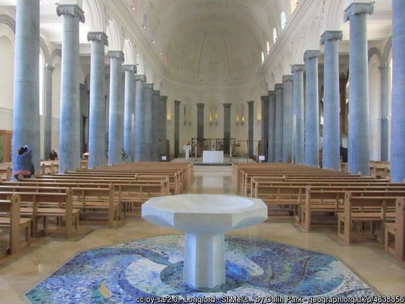 Interior of St. Mel's Cathedral, showcasing its intricate design