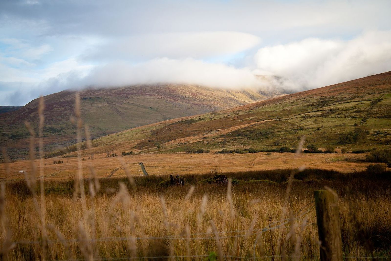 Lugnaquilla Mountain on a cloudy autumn day