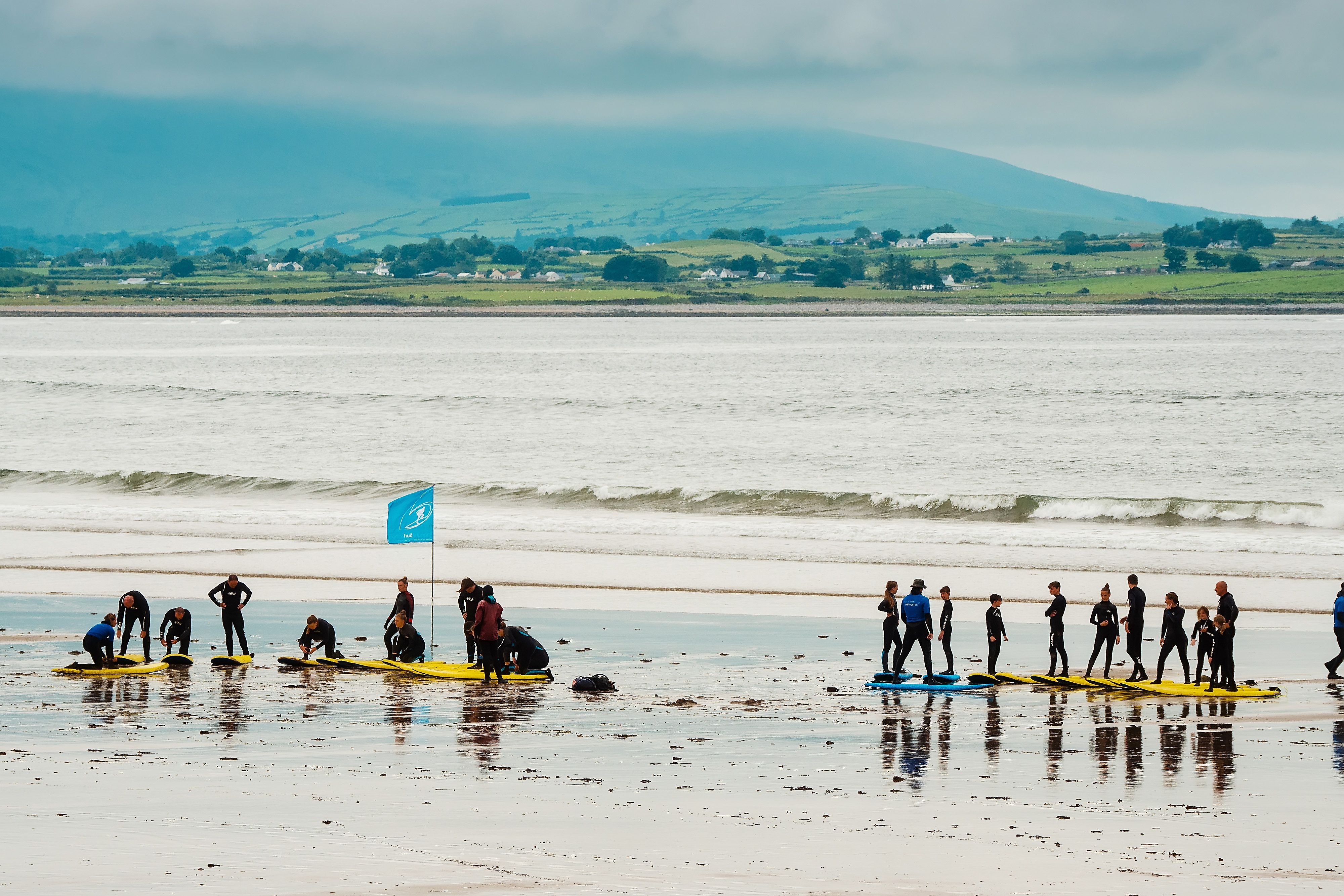 Surfing lessons at Strandhill Beach