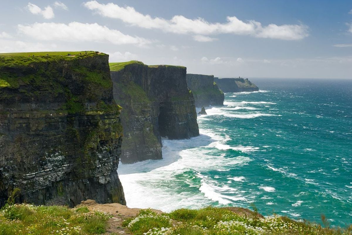 The Cliffs of Moher on a sunny day