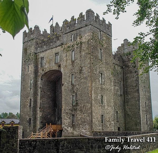 The towering entrance to Bunratty Castle in County Clare.