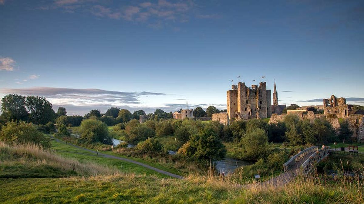 Trim Castle with green hills