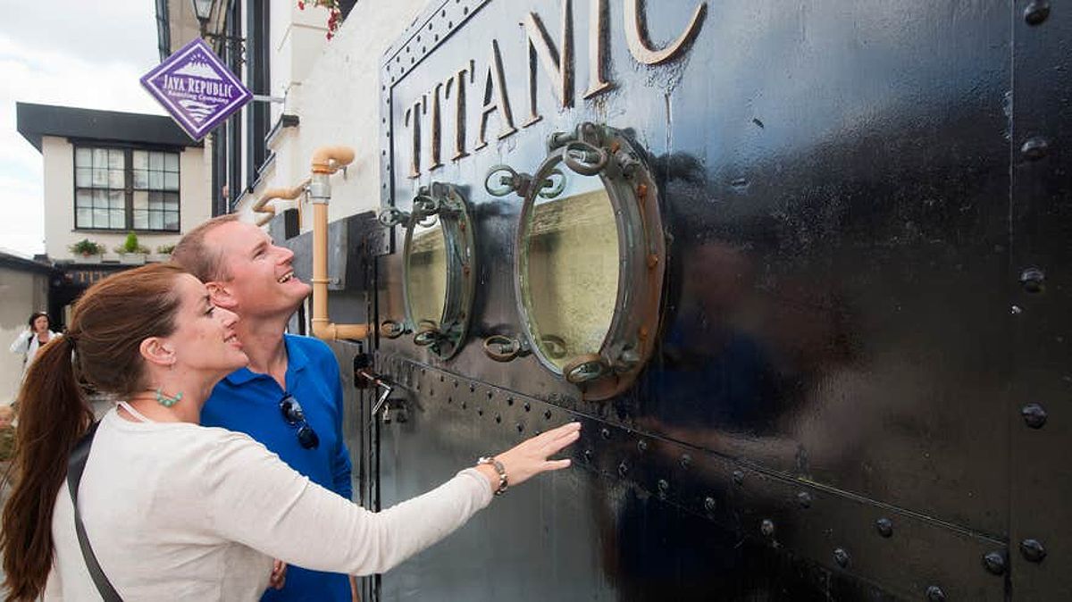 Visitors at the Titanic Experience