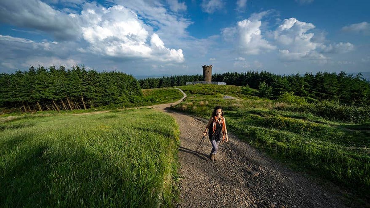 Woman hiking the Devil's Bit Loop